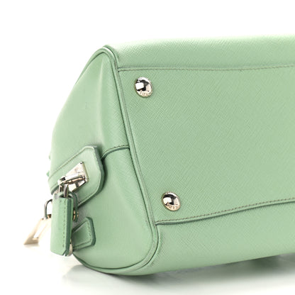 Prada Saffiano Lux Top Handle Crossbody Bag Acquamarina 7 of 9