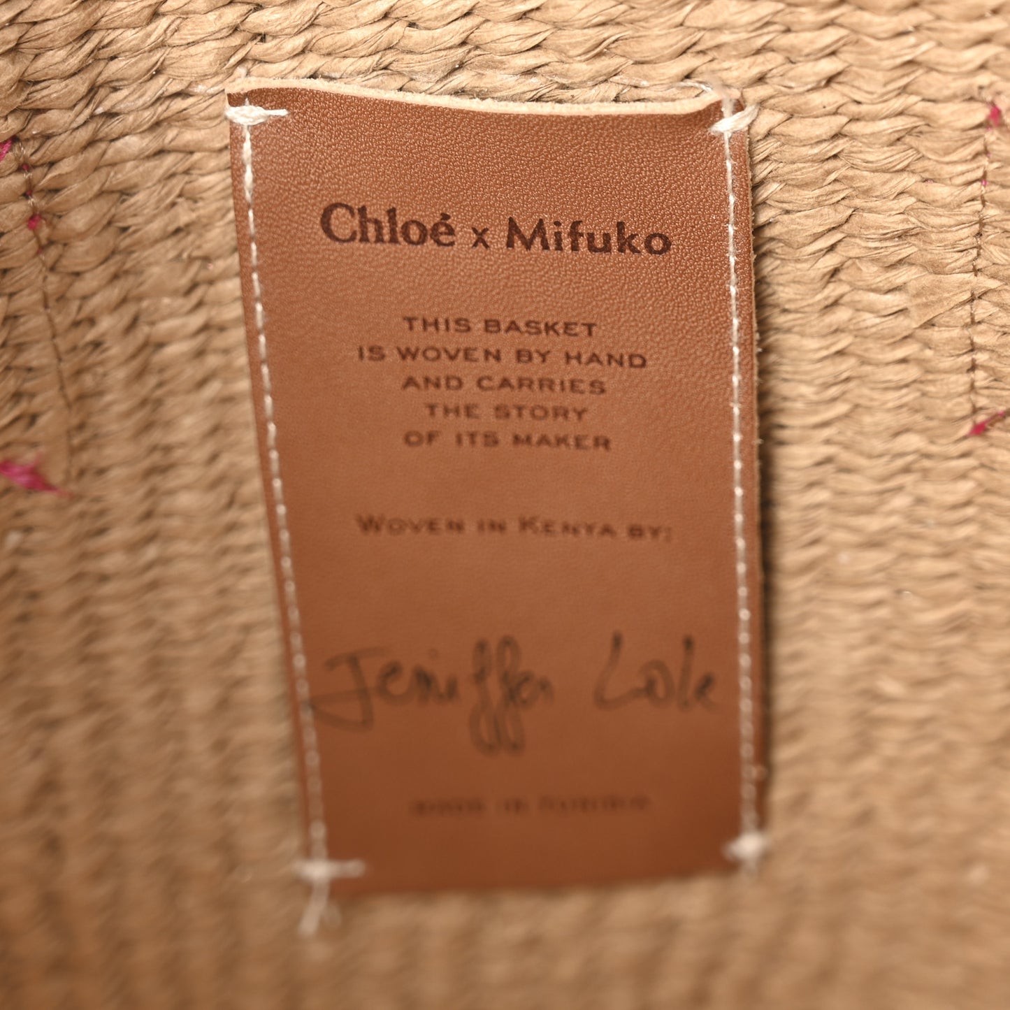 X MIFUKO Raffia Basket Bag Pink