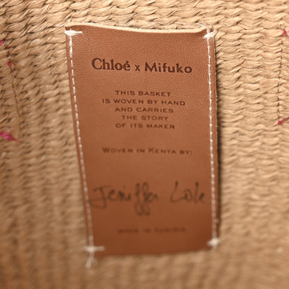 Chloe X MIFUKO Raffia Basket Bag Pink 6 of 9