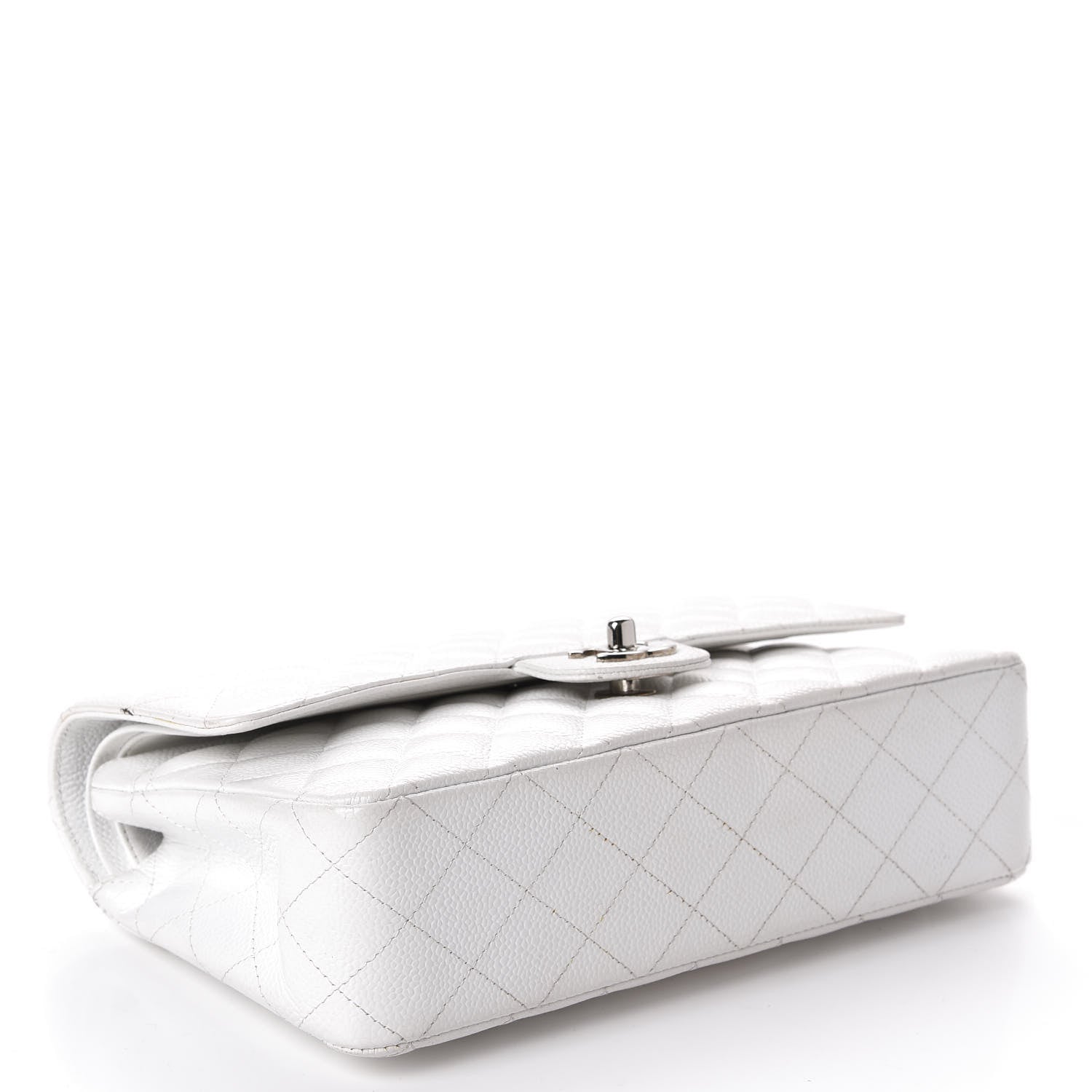 Chanel Caviar Quilted Medium Double Flap White 4 of 17