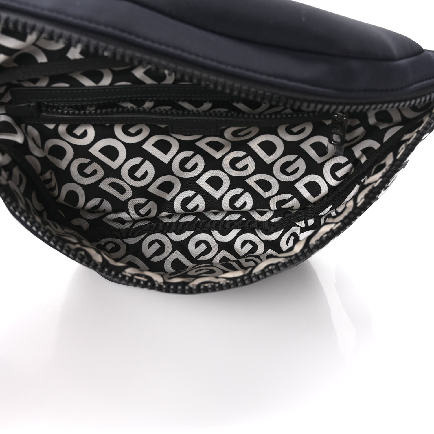 Dolce & Gabbana Neoprene Millennials Logo Waist Bag Black White 5 of 8