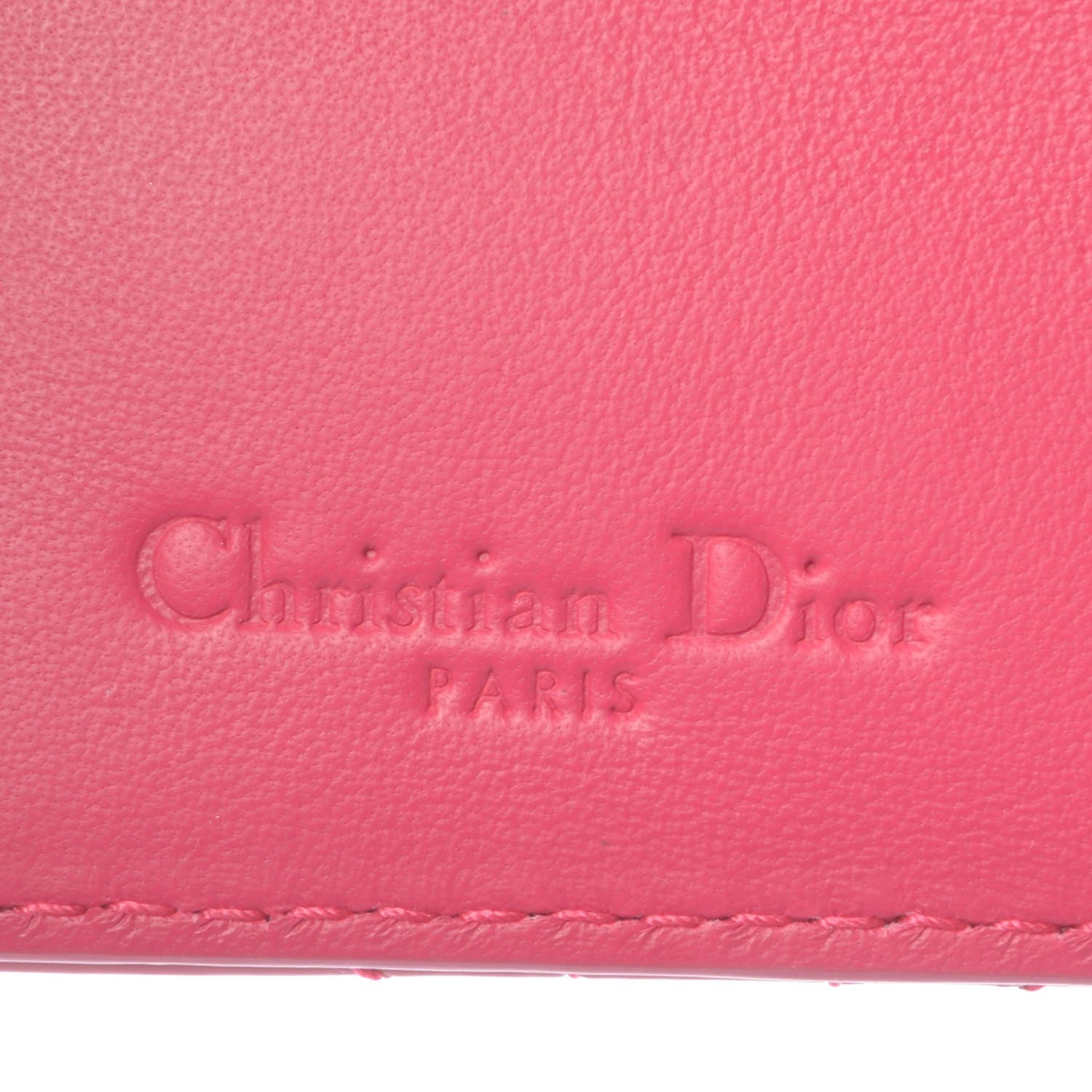 Christian Dior Patent Cannage Lady Dior Card Holder Fuchsia 6 of 9