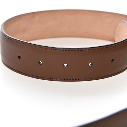 Gucci Calfskin Interlocking G 37mm Belt 80 32 Nut Brown 5 of 9