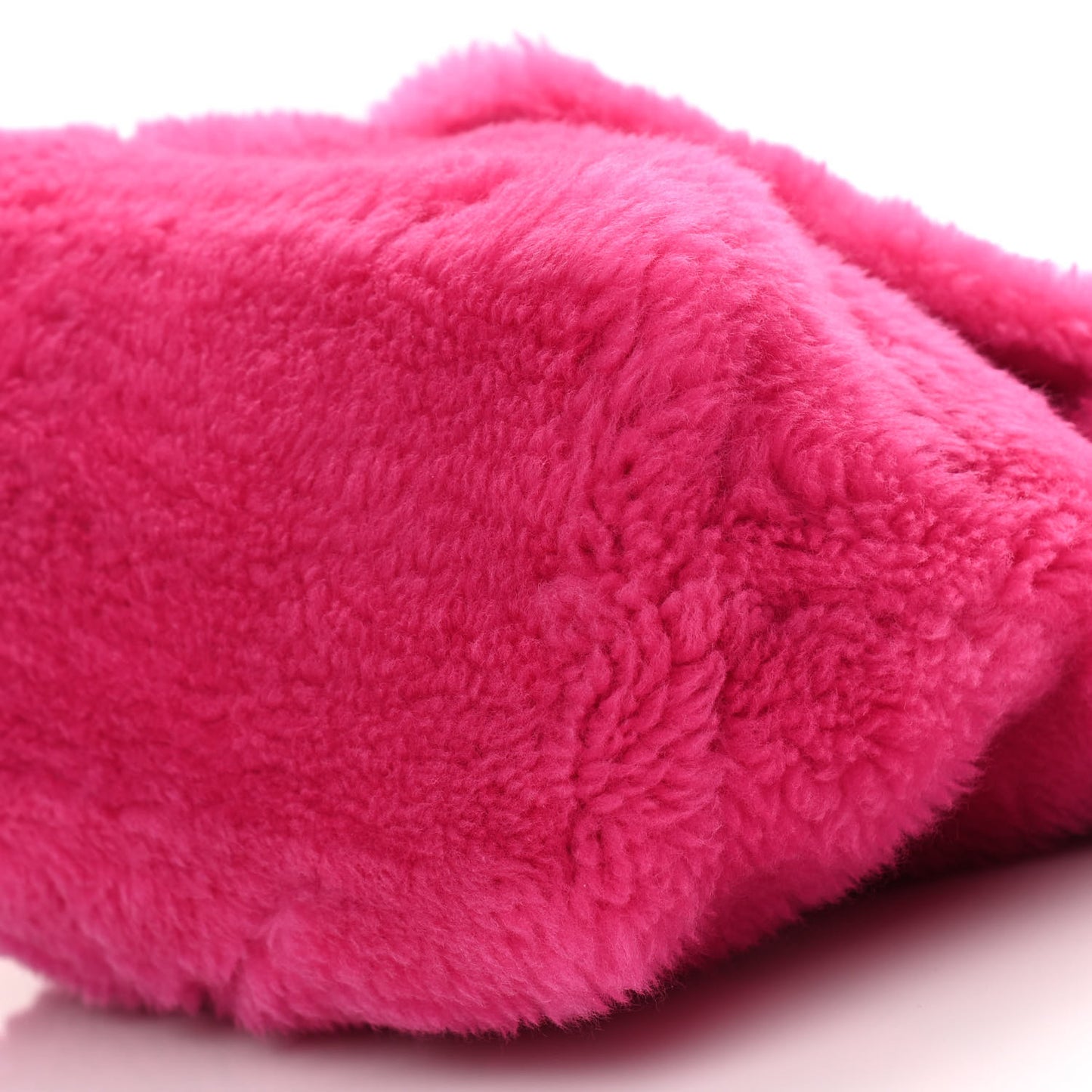 Merino Shearling Lambskin Quilted Small Loulou Puffer Monogram Chain Satchel Fuchsia