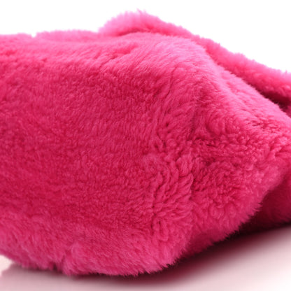 Saint Laurent Merino Shearling Lambskin Quilted Small Loulou Puffer Monogram Chain Satchel Fuchsia 11 of 11