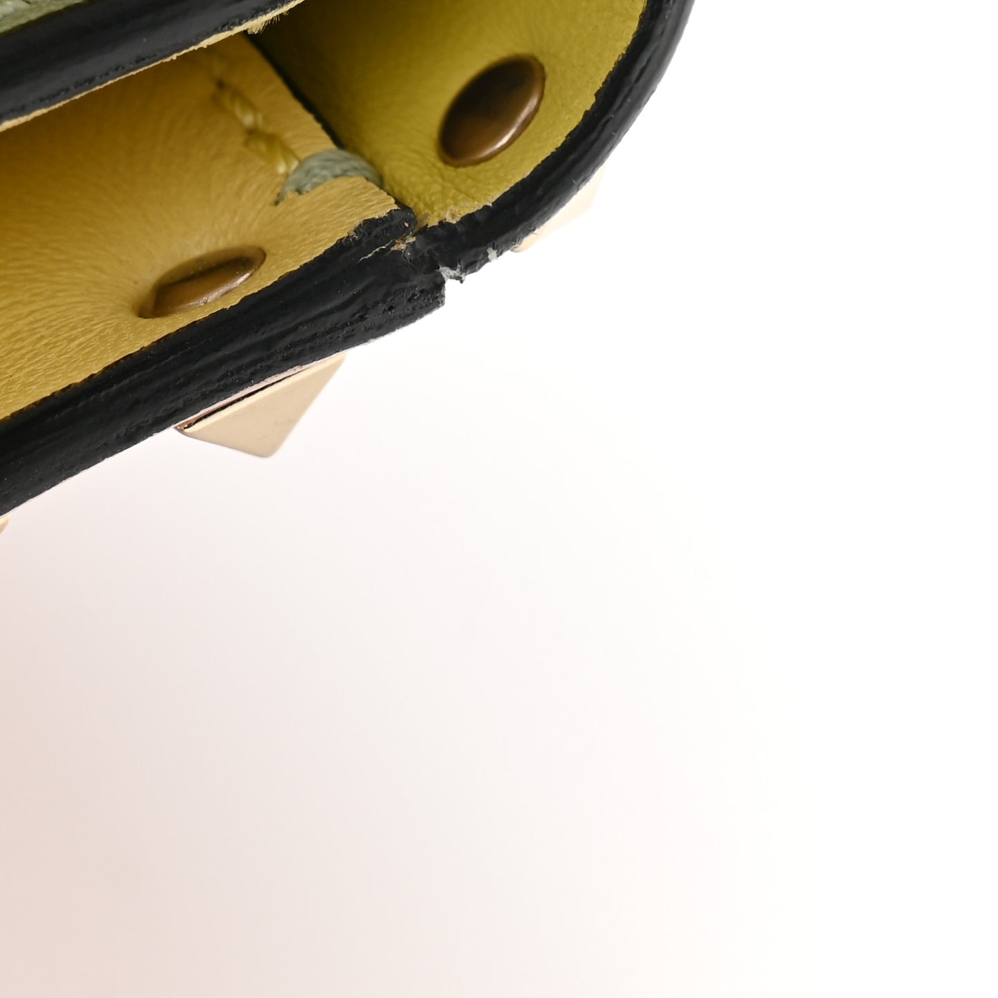 Nappa Watercolor Rockstud Wristlet Clutch Rose Green Yellow Sky