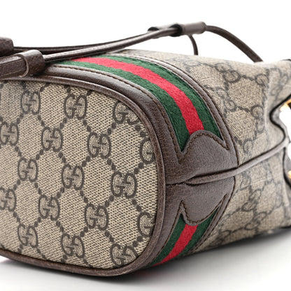 Gucci GG Supreme Monogram Web Mini Ophidia Bucket Bag Brown 10 of 10