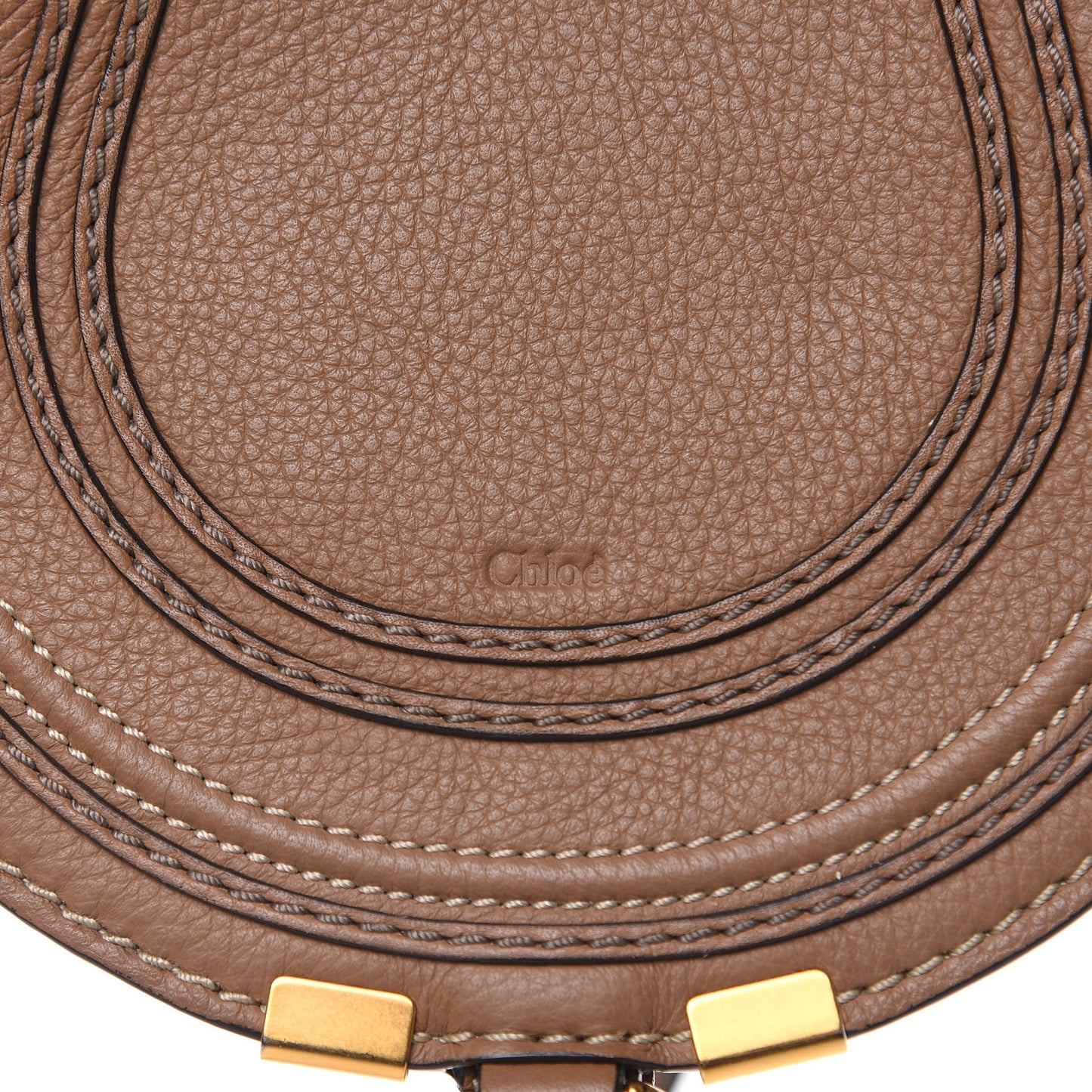 Calfskin Mini Marcie Round Crossbody Bag Nut