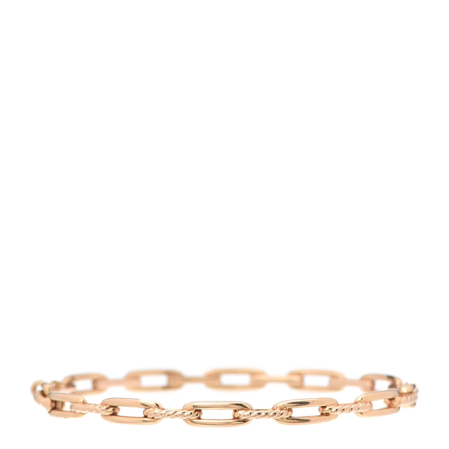 David Yurman 18K Yellow Gold Diamond 4mm Stax Chain Link Bracelet 3 of 5