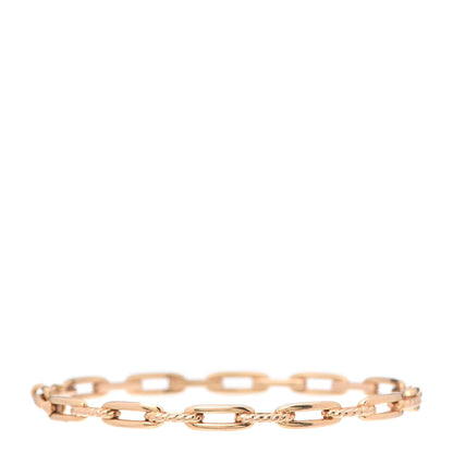 David Yurman 18K Yellow Gold Diamond 4mm Stax Chain Link Bracelet 3 of 5