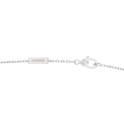 Van Cleef & Arpels 18K White Gold Diamond Guilloche Vintage Alhambra Pendant Necklace 3 of 6