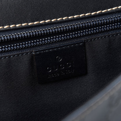 Gucci Guccissima Large Flap Messenger Bag Navy 8 of 10