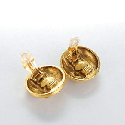 Chanel Crystal Clip On Earrings Gold 5 of 6