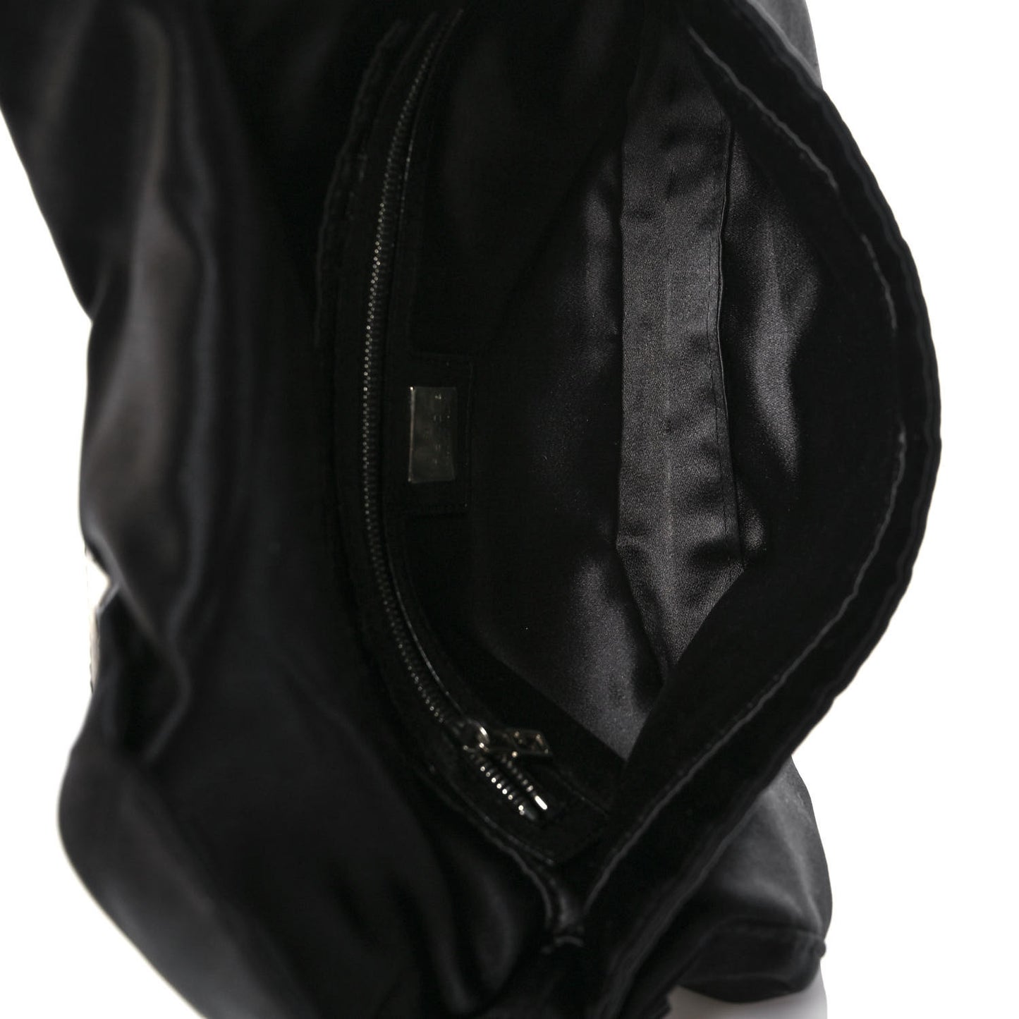 Satin Crystal Baguette Black
