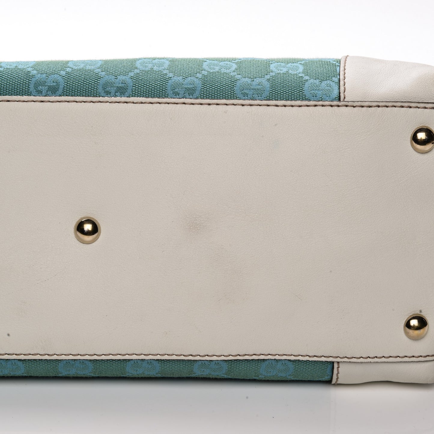 Monogram Tote Turquoise White