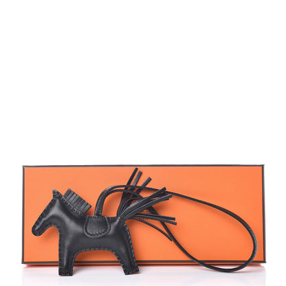 Hermes Milo Lambskin Grigri Rodeo Horse Bag Charm PM So Black 4 of 4