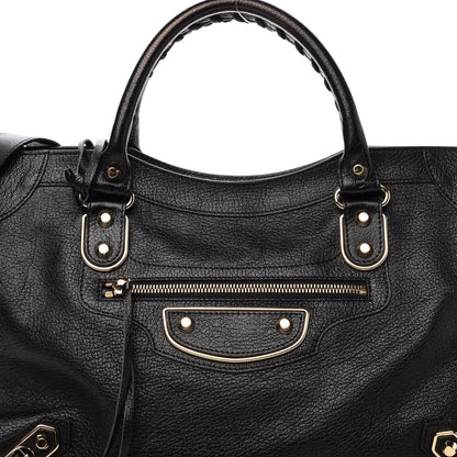 Balenciaga Chevre Gold Metallic Edge Hardware City Black 12 of 13