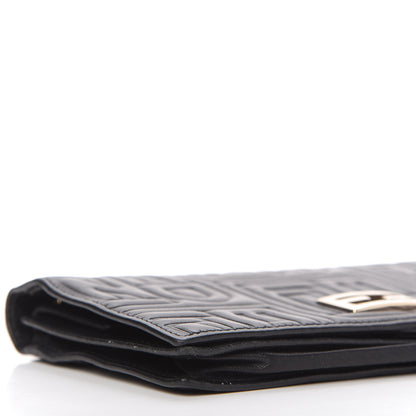Fendi Nappa Logo Embossed Long Wallet On Chain Black 6 of 11