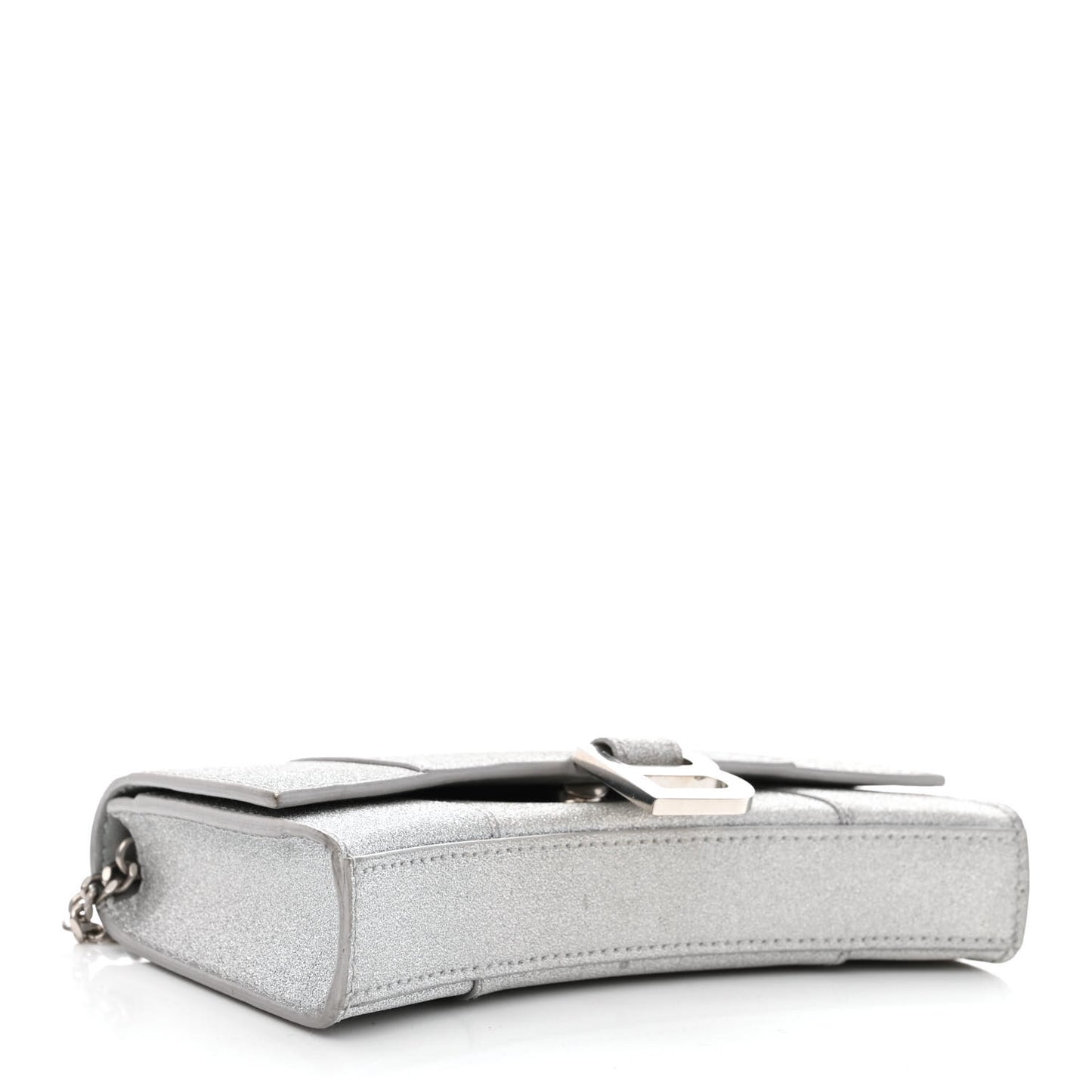 Sparkling Fabric XS Hourglass Wallet On Chain Silver