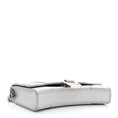 Balenciaga Sparkling Fabric XS Hourglass Wallet On Chain Silver 4 of 9