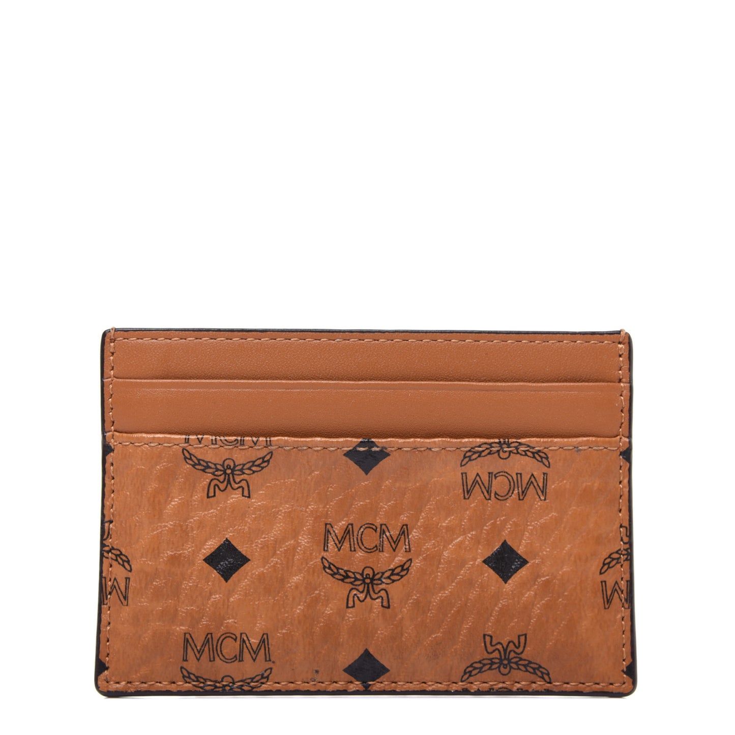 Calfskin Visetos Mini Card Case Cognac
