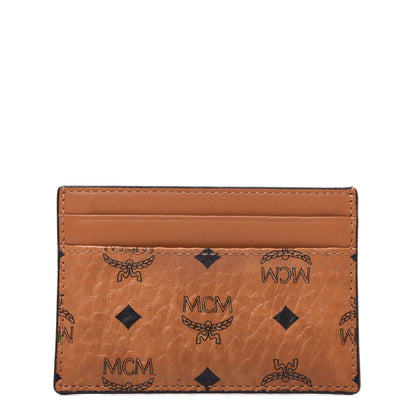MCM Calfskin Visetos Mini Card Case Cognac 1 of 9