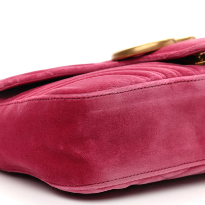 Gucci Velvet Matelasse Medium GG Marmont Shoulder Bag Light Raspberry Rose 8 of 11