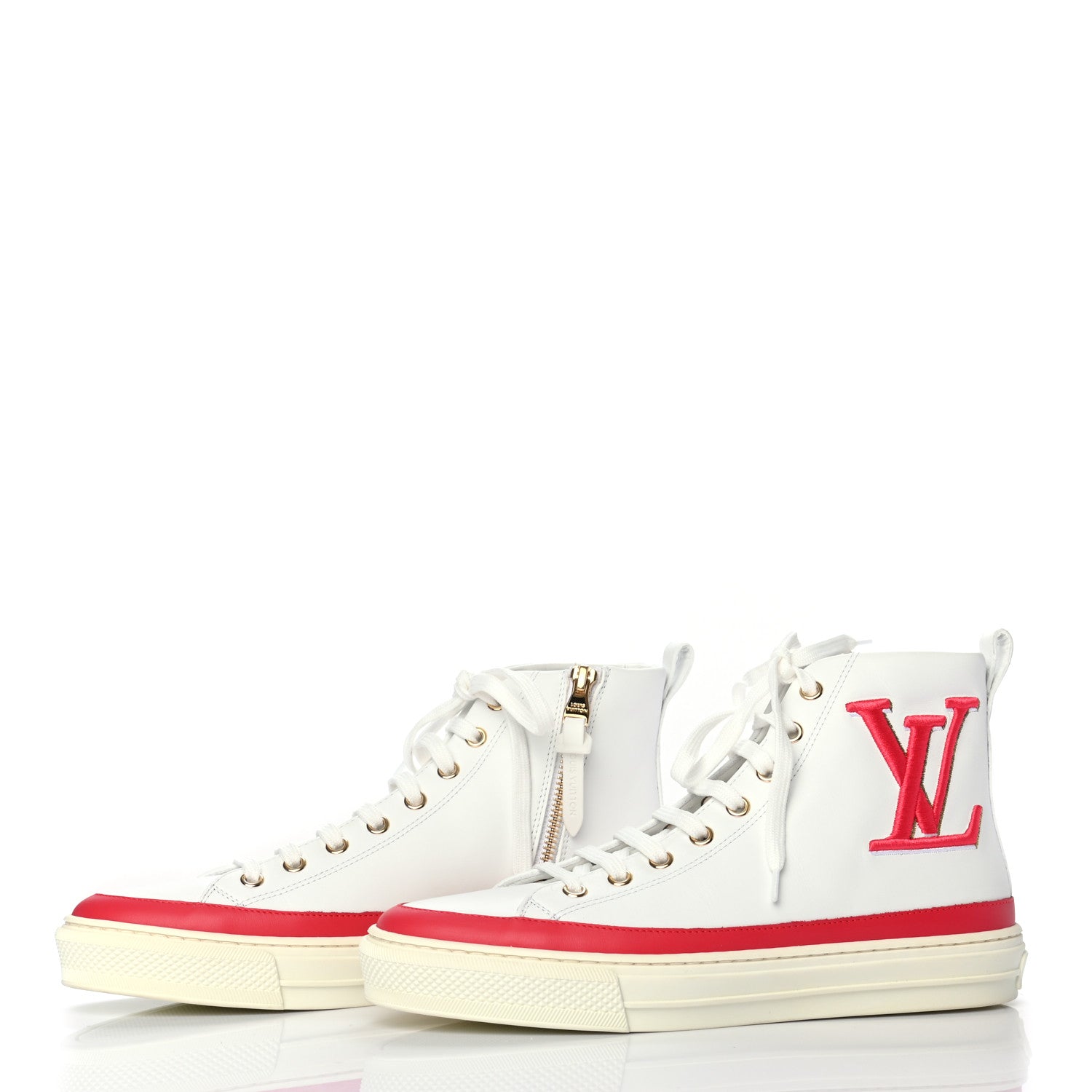 Louis Vuitton Calfskin LV Stellar Sneaker Boots 37 White Framboise 3 of 7
