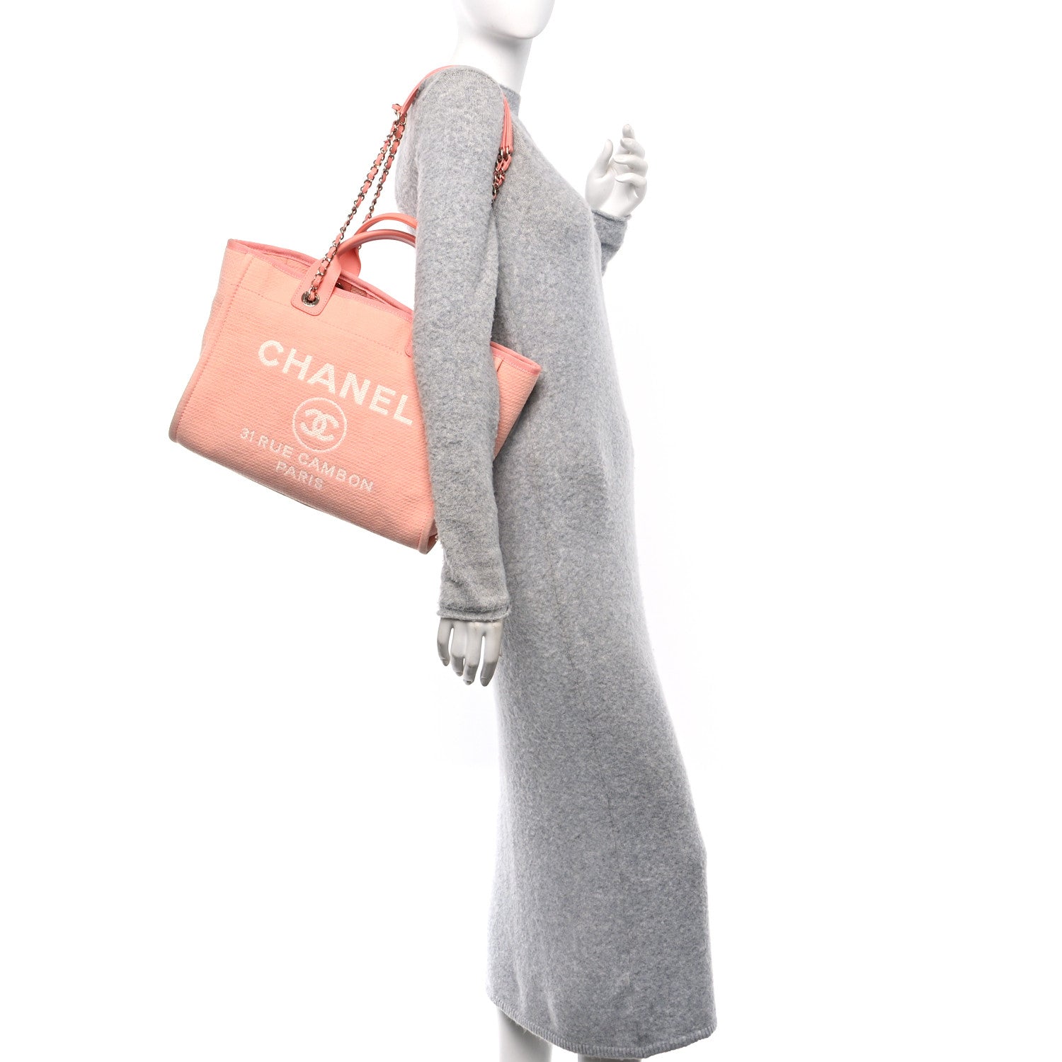 Chanel Mixed Fibers Small Deauville Tote Light Orange 2 of 12