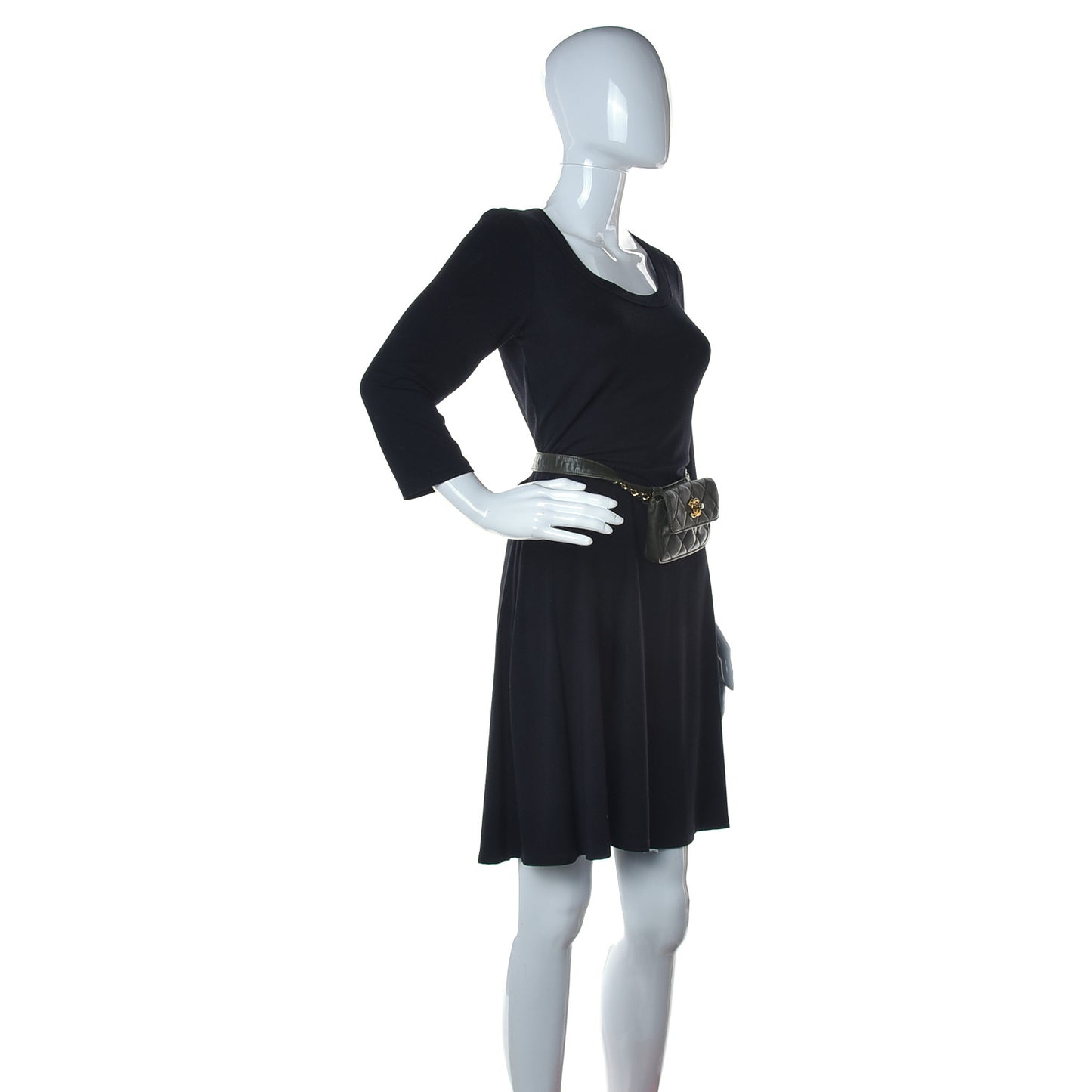 Lambskin Quilted Flap Waist Belt Bag Black