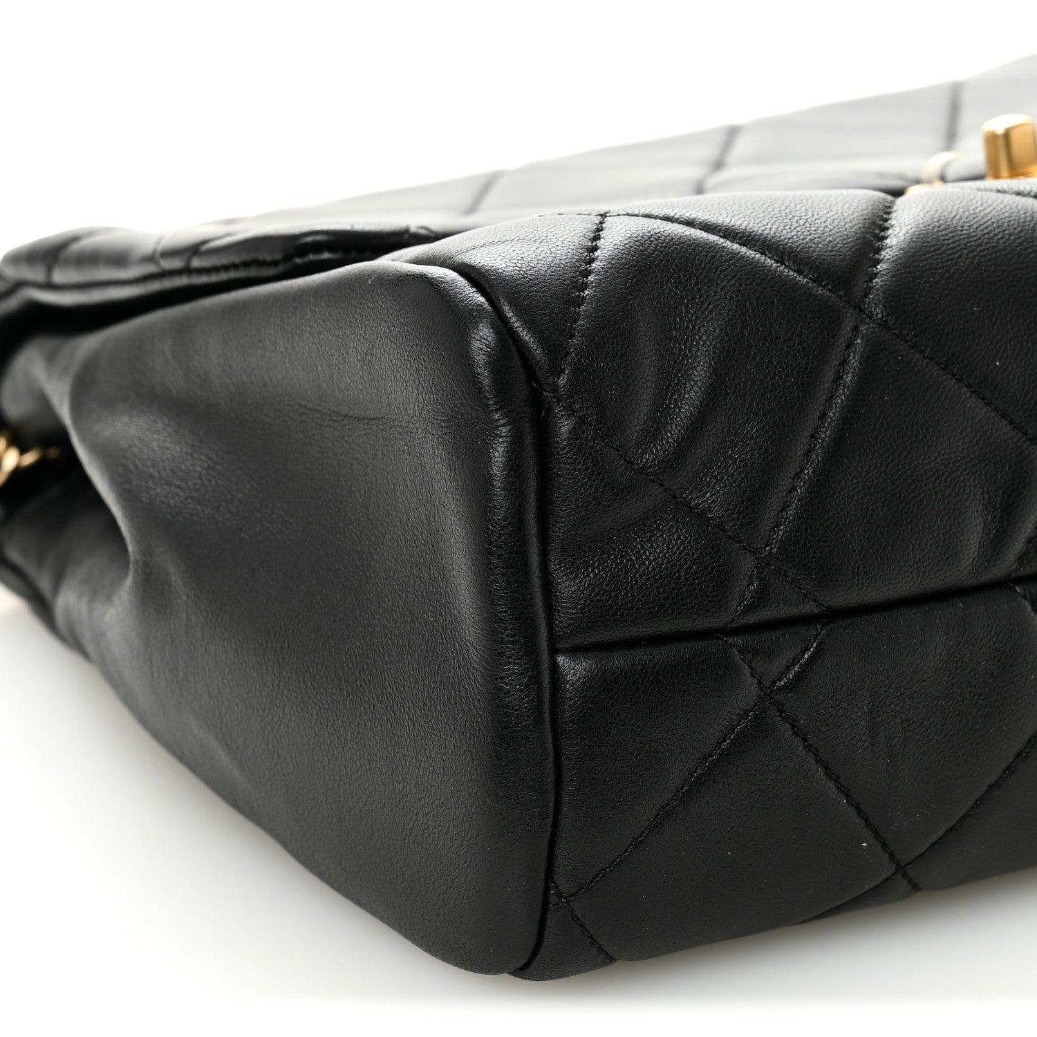 Chanel Lambskin Quilted Side Flap Black 8 of 9