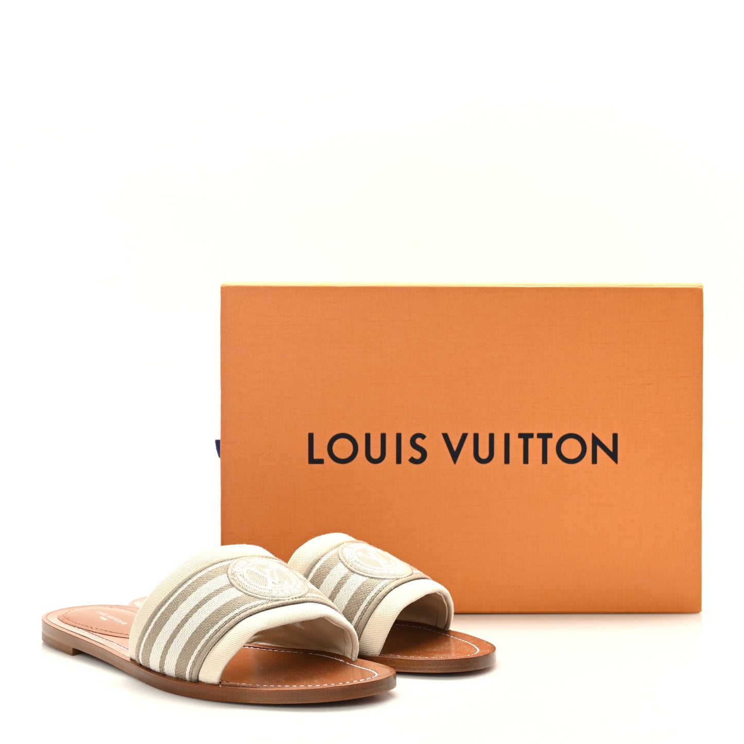 Canvas Calfskin Lock It Flat Mules 40