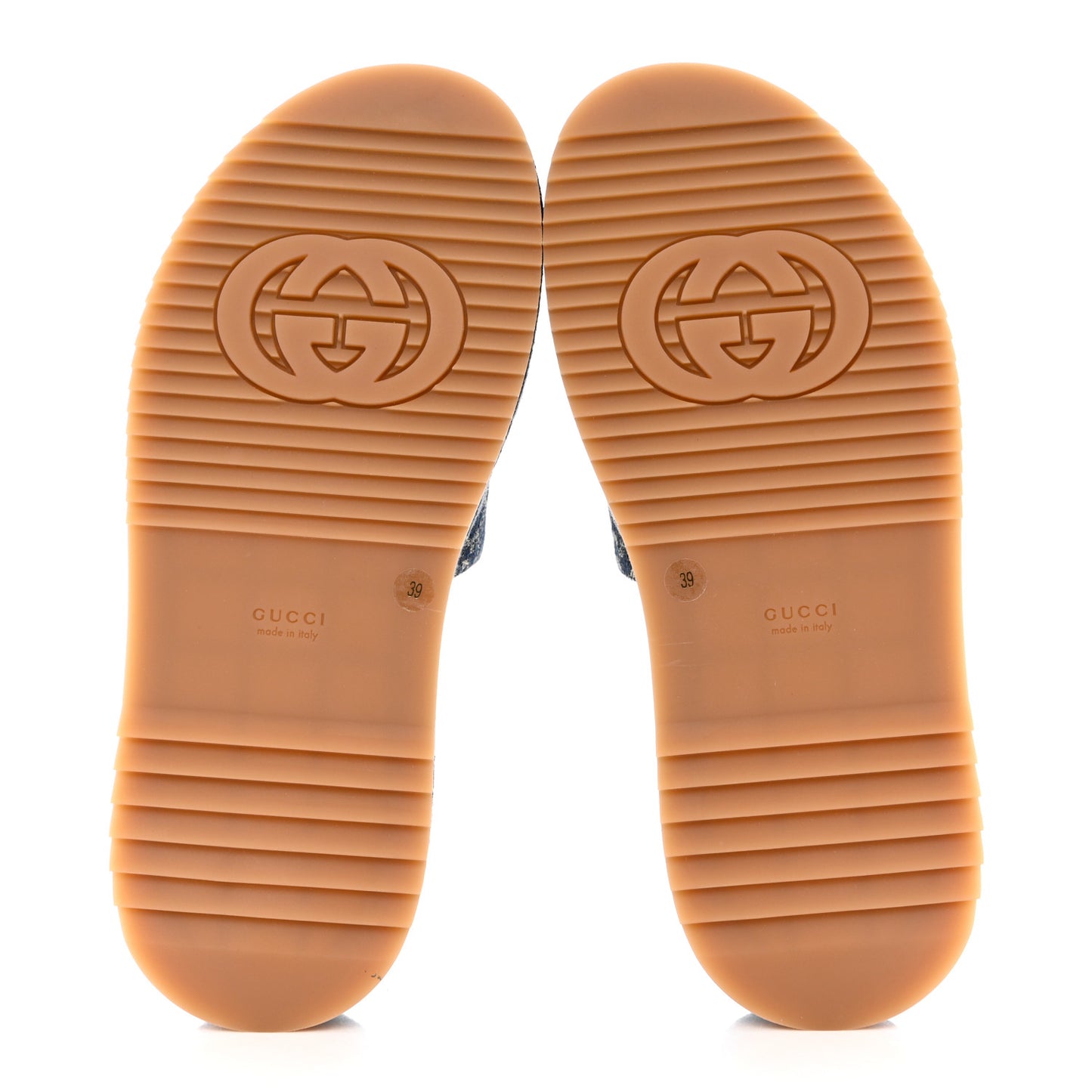New Denim GG Monogram Angelina Platform 55mm Slide Sandals 39 Blue Tea
