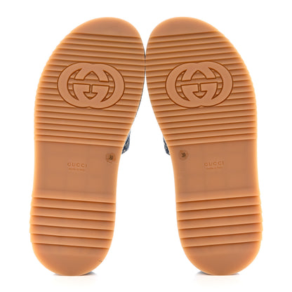 Gucci New Denim GG Monogram Angelina Platform 55mm Slide Sandals 39 Blue Tea 5 of 10