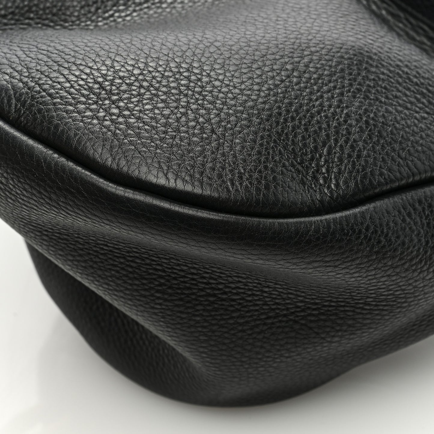 Grained Calfskin Large Slouchy Banana Bag Black