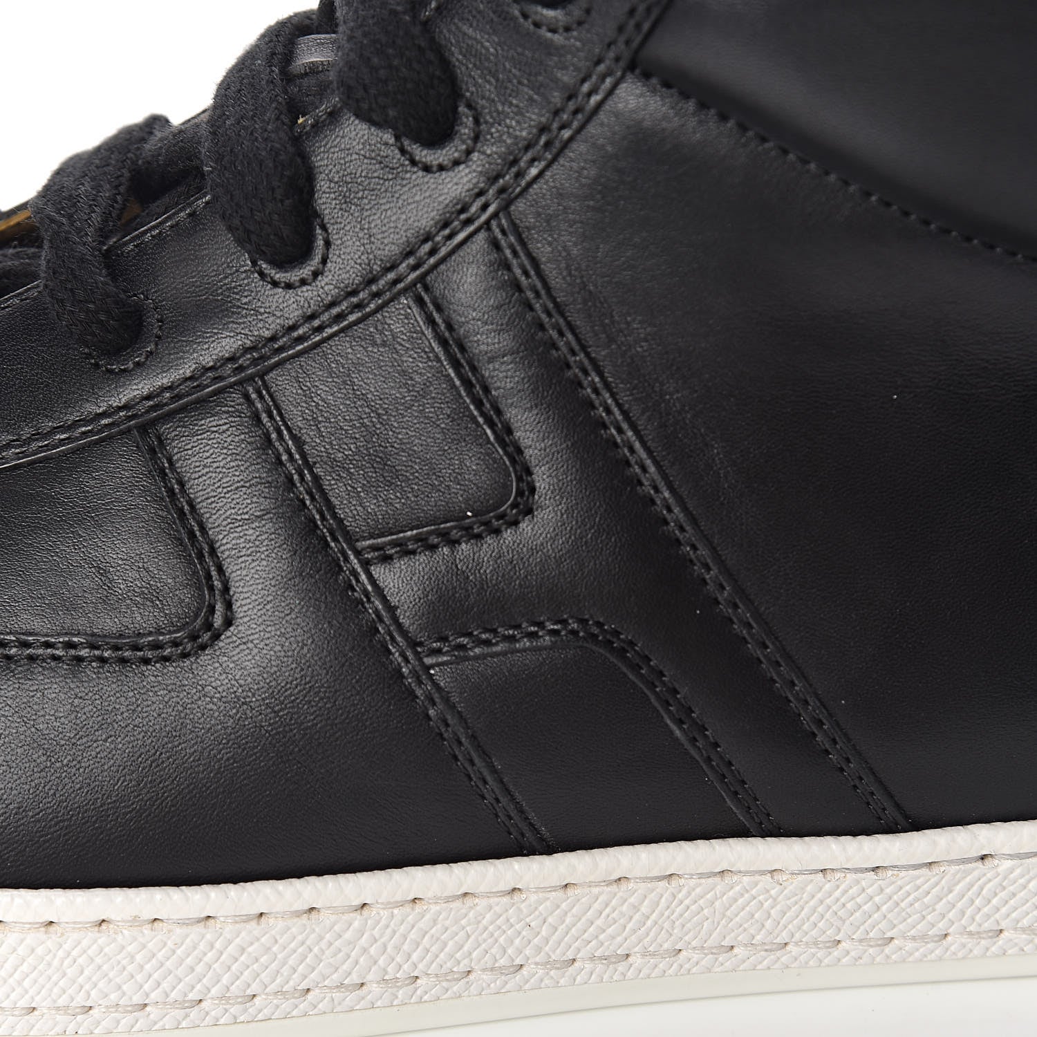 Hermes Calfskin Mens High Top Sneakers 43.5 Black White 8 of 8
