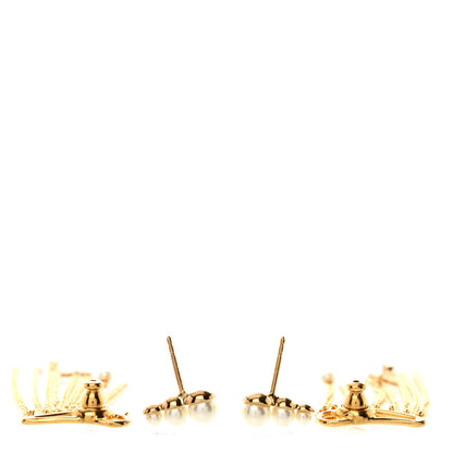 Christian Dior Pearl Dangle Chain Earrings Gold 3 of 5