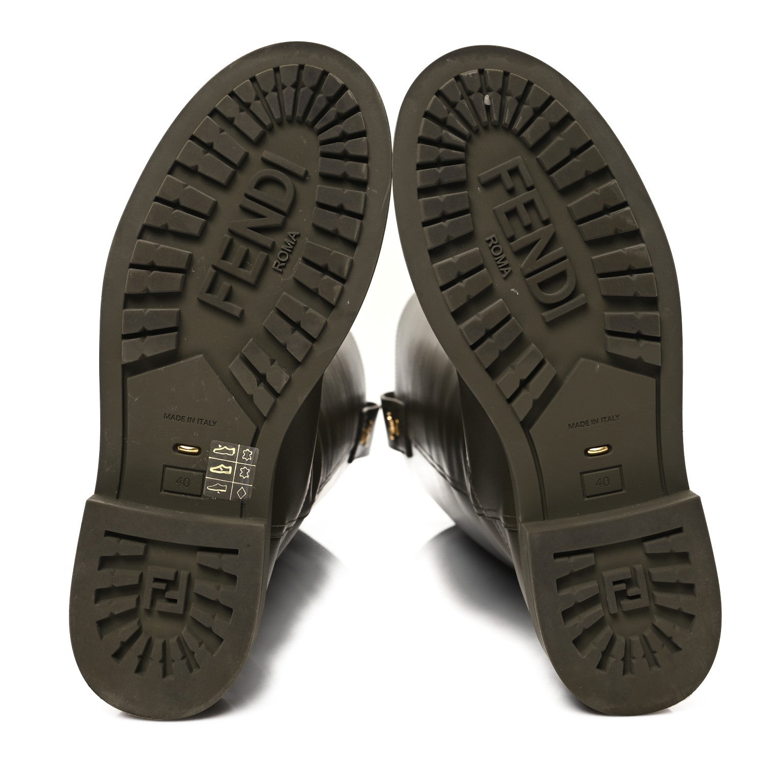 Fendi Calfskin Filo Boots 40 Green 6 of 9