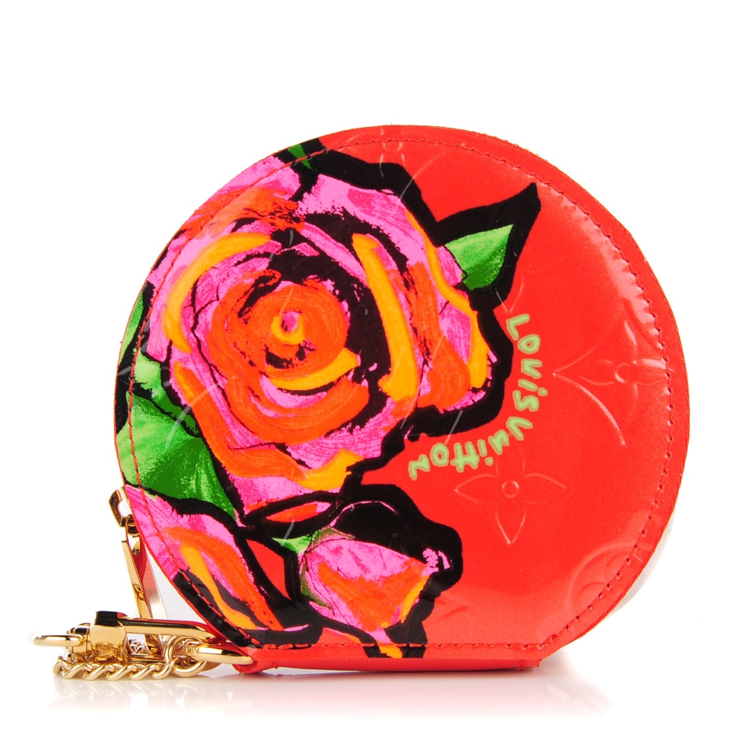 Louis Vuitton Vernis Roses Chapeau Coin Purse Orange Sunset 1 of 7