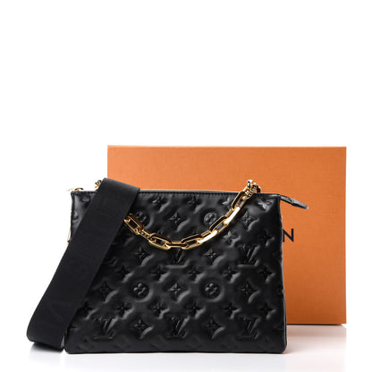 Louis Vuitton Lambskin Embossed Monogram Coussin PM Black 11 of 11