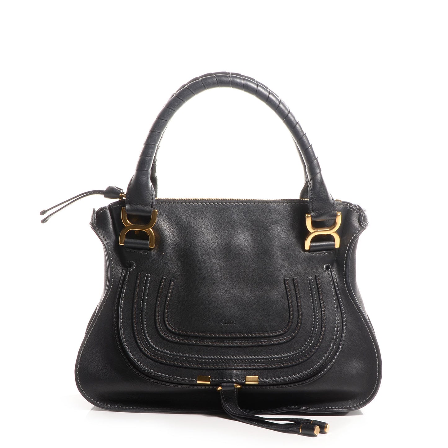 Calfskin Medium Marcie Satchel Black