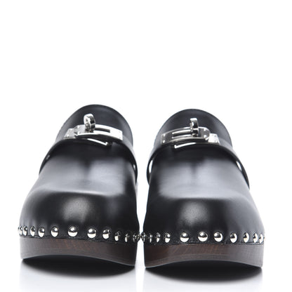 Hermes Calfskin Carlotta Mules 36 Black 2 of 8