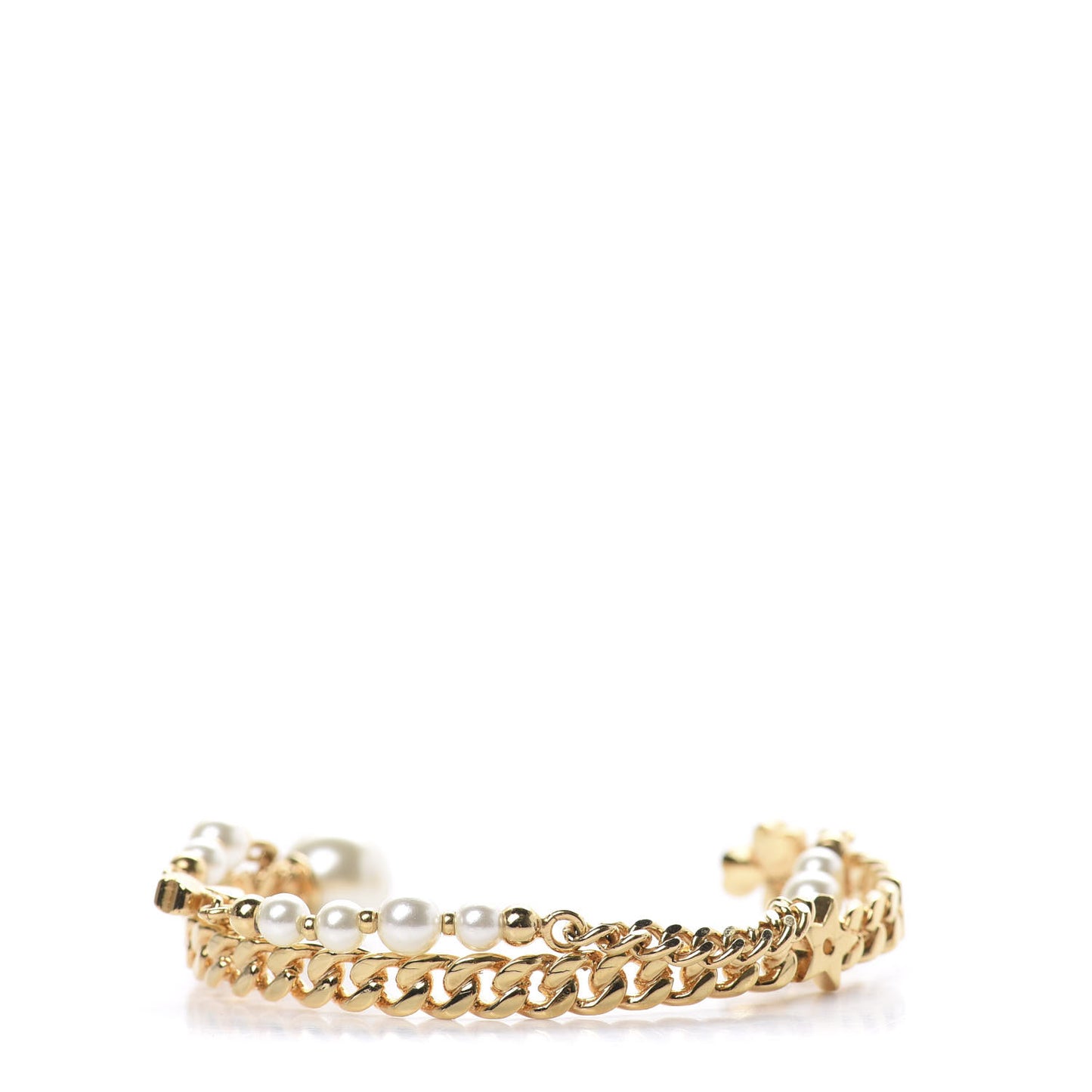 Pearl CD Chain Bracelet Gold