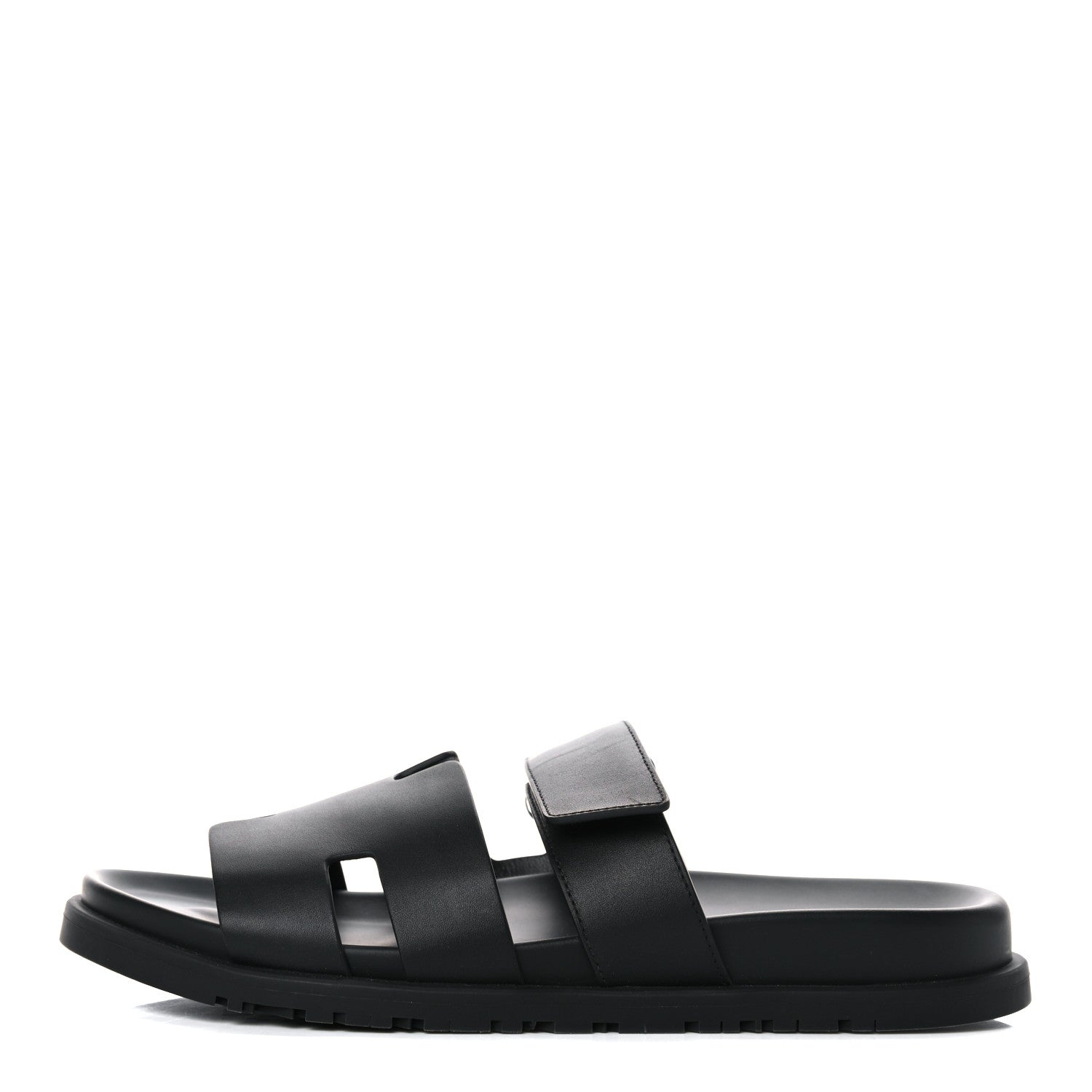 Hermes Calfskin Womens Chypre Sandals 41.5 Black 1 of 11