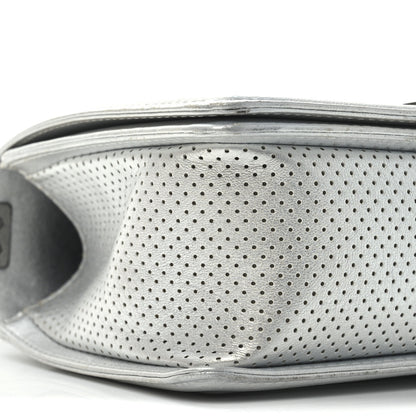 Chanel Metallic Lambskin Perforated Quilted Medium Boy Flap Argent 9 of 10