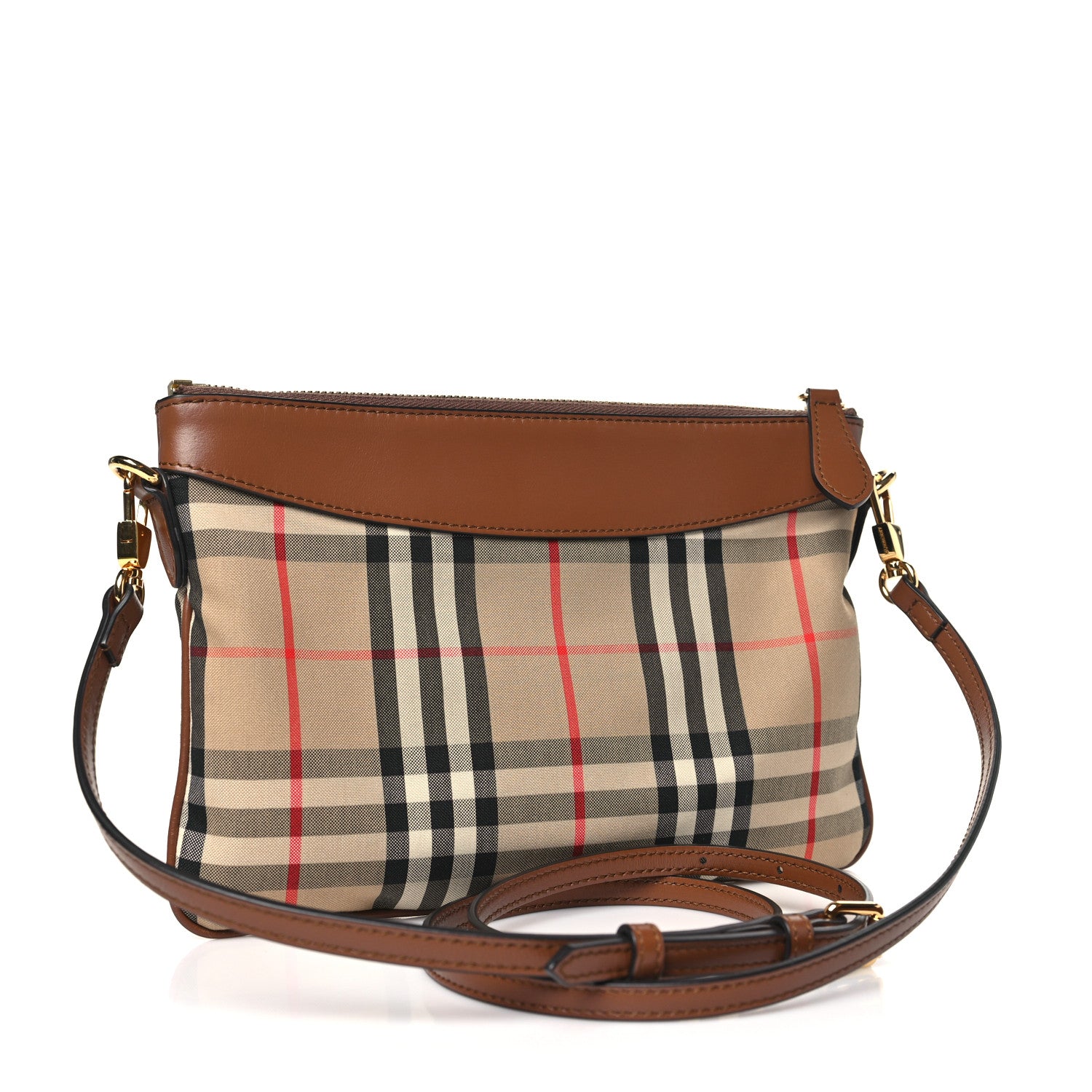 Burberry Horseferry Check Peyton Crossbody Clutch Bag Brown 3 of 9