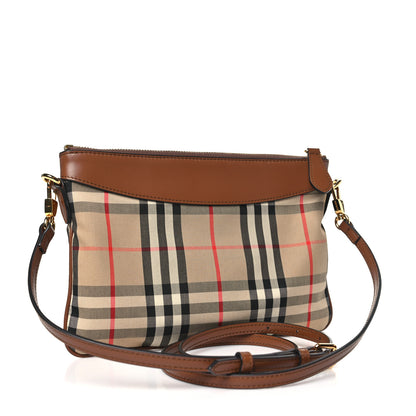 Burberry Horseferry Check Peyton Crossbody Clutch Bag Brown 3 of 9