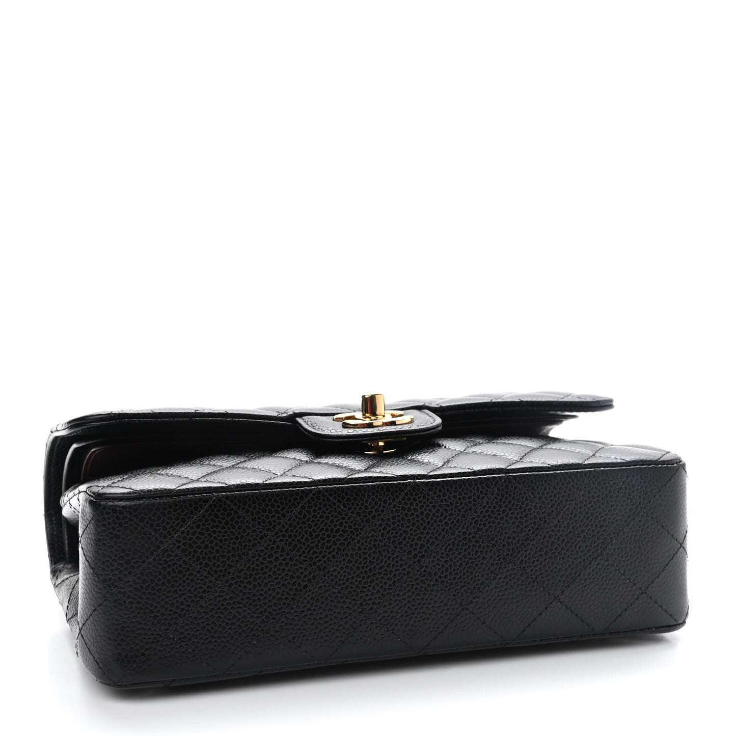 Caviar Quilted Small Double Flap Black