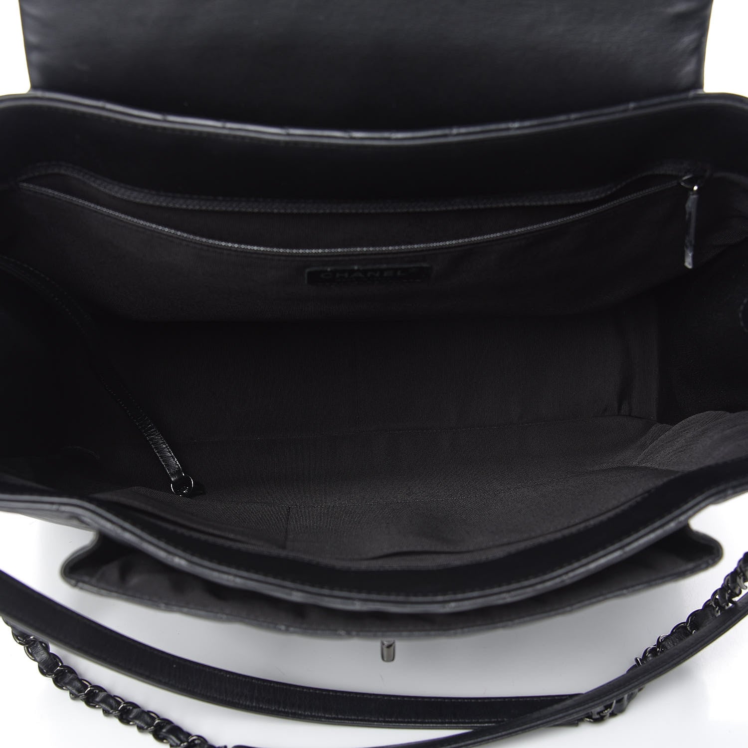 Chanel Calfskin Chevron Quilted Flap Tote So Black 5 of 11