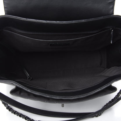 Chanel Calfskin Chevron Quilted Flap Tote So Black 5 of 11